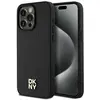 Image de Étui DKNY pour iPhone 15 Pro Max 6.7 noir étui rigide Leather Monogram Pattern Metal Logo MagSafe - Neuf
