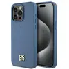 Image de Coque Rigide Bleue Dkny Dkhmp15xpshrpsb Pour Iphone 15 Pro Max 6,7 Pouces, Motif Monogramme, Logo Métallique Et Magsafe.