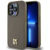 Image de Coque Rigide Marron/marron Dkny Dkhmp14xpshrpsw Pour Iphone 14 Pro Max 6,7 Pouces, Motif Cuir, Logo Métallique, Compatible Magsafe.