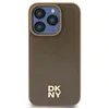 Image de Coque Rigide Marron Dkny Dkhmp15mpshrpsw Pour Iphone 15 Plus/14 Plus 6,7 Pouces, Motif Cuir, Logo Métallique, Magsafe