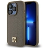 Image de Coque Rigide Marron Dkny Dkhmp15lpshrpsw Pour Iphone 15 Pro 6,1 Pouces, Motif Monogramme, Logo Métallique, Compatible Magsafe.