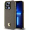 Image de Étui DKNY pour iPhone 15 Pro 6.1 marron étui rigide Leather Monogram Pattern Metal Logo MagSafe - Neuf