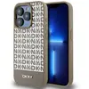 Image de Coque Rigide Marron/marron Dkny Dkhmp15lpsospw Pour Iphone 15 Pro 6,1 Pouces, En Cuir Imprimé Avec Logo Métallique Et Magsafe.