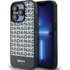 Image de Coque Rigide Noire Dkny Dkhmp15lpsospk Pour Iphone 15 Pro 6,1 Pouces, En Cuir Imprimé Avec Logo Métallique Et Magsafe.