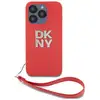 Image de Coque pour Apple iPhone 14 Pro avec Logo Métallisé et Sangle de Poignet Rouge - Neuf