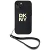 Image de Coque pour Apple iPhone 13 avec Logo Métallisé et Sangle de Poignet Noir - Neuf