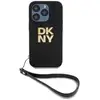 Image de Coque pour Apple iPhone 14 Pro avec Logo Métallisé et Sangle de Poignet Noir - Neuf