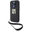 Image de Coque Rigide Noire Avec Dragonne Et Logo D'Origine Dkny Dkhcp15lpbswsk Pour Iphone 15 Pro 6.1