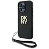 Image de Étui DKNY pour iPhone 15 Pro Max 6.7 noir étui rigide Wrist Strap Stock Logo - Neuf