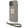 Image de Coque Rigide Beige Avec Dragonne Et Logo D'Origine Dkny Dkhcp15spbswse Pour Iphone 15/14/136,1 Pouces