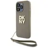 Image de Étui DKNY pour iPhone 15 Pro Max 6.7 beige étui rigide Wrist Strap Stock Logo - Neuf
