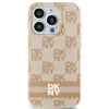 Image de Étui DKNY pour iPhone 15 6.1 rose étui rigide IML Checkered Mono Pattern & Printed Stripes MagSafe - Neuf