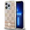 Image de Coque Rigide Rose/rose Dkny Dkhmp15xhcptsp Pour Iphone 15 Pro Max 6,7 Pouces, Motif À Carreaux Monochrome Et Rayures Imprimées, Compatible Magsafe