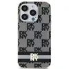 Image de Étui DKNY pour iPhone 15 Plus 6.7 noir étui rigide IML Checkered Mono Pattern & Printed Stripes MagSafe - Neuf