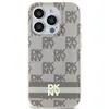 Image de Étui DKNY pour iPhone 15 6.1 beige étui rigide IML Checkered Mono Pattern & Printed Stripes MagSafe - Neuf