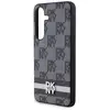 Image de Coque pour Galaxy S24 Plus Élégante avec Motifs à Carreaux et à Rayures Noir - Neuf