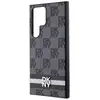 Image de Coque pour Galaxy S24 Ultra Élégante avec Motifs à Carreaux et à Rayures Noir - Neuf