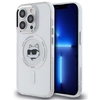 Image de Coque Rigide Blanche/blanche Karl Lagerfeld Klhmp14lhlschh Pour Iphone 14 Pro 6,1" Avec Tête Choupette En Métal Et Magsafe
