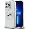 Image de Étui Karl Lagerfeld pour iPhone 14 Pro 6.1 blanc étui rigide IML Metal Karl&Choupette Head MagSafe - Neuf
