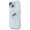 Image de Étui Karl Lagerfeld pour iPhone 15 6.1 blanc étui rigide IML Metal Karl&Choupette Head MagSafe - Neuf