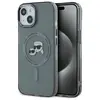 Image de Coque Rigide Noire/noire Karl Lagerfeld Klhmp15shlskck Pour Iphone 15 6.1, Compatible Magsafe, En Métal Iml Et Têtes Karl Et Choupette.