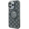 Image de Étui Karl Lagerfeld pour iPhone 15 Pro Max 6.7 noir étui rigide IML Monogram Karl&Choupette Head MagSafe - Neuf