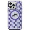 Image de Étui Karl Lagerfeld pour iPhone 15 Pro 6.1 violet étui rigide IML Monogram Karl&Choupette Head MagSafe - Neuf