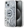 Image de Coque Rigide Transparente À Paillettes Liquides Karl Lagerfeld Klhmp13mlgchsgh Pour Iphone 13 6.1, Motif Choupette Head, Compatible Magsafe