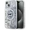 Image de Coque Rigide Transparente À Paillettes Liquides Karl Lagerfeld Klhmp15slgchsgh Pour Iphone 15/14/13 (6,1 Pouces), Motif Choupette Head, Compatible Magsafe.
