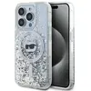 Image de Étui Karl Lagerfeld pour iPhone 15 Pro 6.1 étui rigide transparent Liquid Glitter Choupette Head Magsafe - Neuf