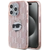 Image de Coque Rigide Rose Karl Lagerfeld Klhcp15xhklpchp Pour Iphone 15 Pro Max 6,7" Avec Motif Choupette Et Monogramme Iml