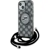 Image de Étui Karl Lagerfeld pour iPhone 15 6.1 noir étui rigide IML Crossbody Monogram Karl & Choupette Head MagSafe - Neuf