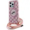 Image de Coque Rigide Rose Karl Lagerfeld Klhmp15xhckcklcp Pour Iphone 15 Pro Max 6,7 Pouces, Bandoulière Iml, Monogramme Karl Et Tête De Choupette, Magsafe