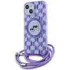 Image de Coque Rigide Violette/violette Karl Lagerfeld Klhmp15shckcklcu Pour Iphone 15/14/13 6,1 Pouces, Bandoulière Iml, Monogramme Karl Et Choupette, Magsafe