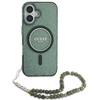 Image de Étui Guess pour iPhone 16 Plus 6.7 vert étui rigide IML Glitter With Pearl Strap MagSafe - Neuf