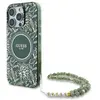 Image de Étui Guess pour iPhone 16 Pro Max 6.9 vert étui rigide IML Flowers Allover Electro With Pearl Strap MagSafe - Neuf