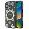 Image de Coque Rigide Noire Guess Guhmp16lh4pyeek Pour Iphone 16 Pro 6,3 Pouces, Motif Pivoine Sur Fond 4g, Compatible Magsafe.