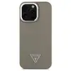Image de Coque pour iPhone 16 Pro Max Antichocs à Effet Grainé avec Logo Triangulaire Marron - Neuf
