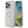 Image de Coque Rigide Blanche/blanche Guess Guhmp16lpftdteh Pour Iphone 16 Pro 6,3" Avec Strass Iml Et Magsafe