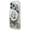 Image de Étui Guess GUHMP16LLFMWTE iPhone 16 Pro 6.3 beige étui rigide Liquid Glitter Flower MagSafe - Neuf