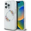 Image de Coque Rigide Transparente Guess Guhmp16lhfwfct Pour Iphone 16 Pro 6,3 Pouces, Motif Fleurs Et Couronne, Compatible Magsafe