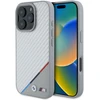 Image de Coque Rigide Bmw Bmhmp16l23pudts Pour Iphone 16 Pro 6,3 Pouces, Grise/grise, Finition M Carbon Tricolor Line Magsafe