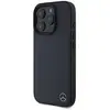 Image de Étui Mercedes MEHMP16X23RBGVV iPhone 16 Pro Max 6.9 bleu marine étui rigide MB Wood Imitation Leather MagSafe - Neuf