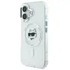 Image de Étui Karl Lagerfeld pour iPhone 16 6.1 blanc étui rigide IML Metal Choupette Head MagSafe - Neuf