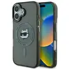 Image de Coque Rigide Noire Karl Lagerfeld Klhmp16shlschk Pour Iphone 16 6,1 Pouces, Compatible Iml Metal Choupette Head Et Magsafe.
