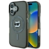 Image de Coque Rigide Noire Karl Lagerfeld Klhmp16mhlschk Pour Iphone Plus 6,7" Avec Tête Choupette En Métal Et Système Magsafe.