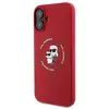 Image de Étui Karl Lagerfeld pour iPhone 16 Plus 6.7 rouge étui rigide Silicone Karl&Choupette Ring MagSafe - Neuf
