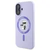 Image de Étui Karl Lagerfeld pour iPhone 16 Plus 6.7 violet étui rigide Silicone Karl&Choupette Ring MagSafe - Neuf