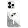 Image de Étui Karl Lagerfeld pour iPhone 16 Plus 6.7 étui rigide transparent Liquid Glitter Karl&Choupette Head Magsafe - Neuf