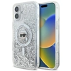 Image de Coque Rigide Transparente À Paillettes Liquides Karl Lagerfeld Klhmp16slkgisgh Pour Iphone 16 6,1" Avec Tête De Karl Lagerfeld Et Magsafe